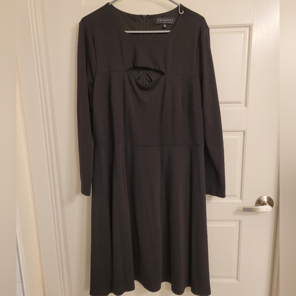 Eloquii Size 18 Black Dress with Front cut out